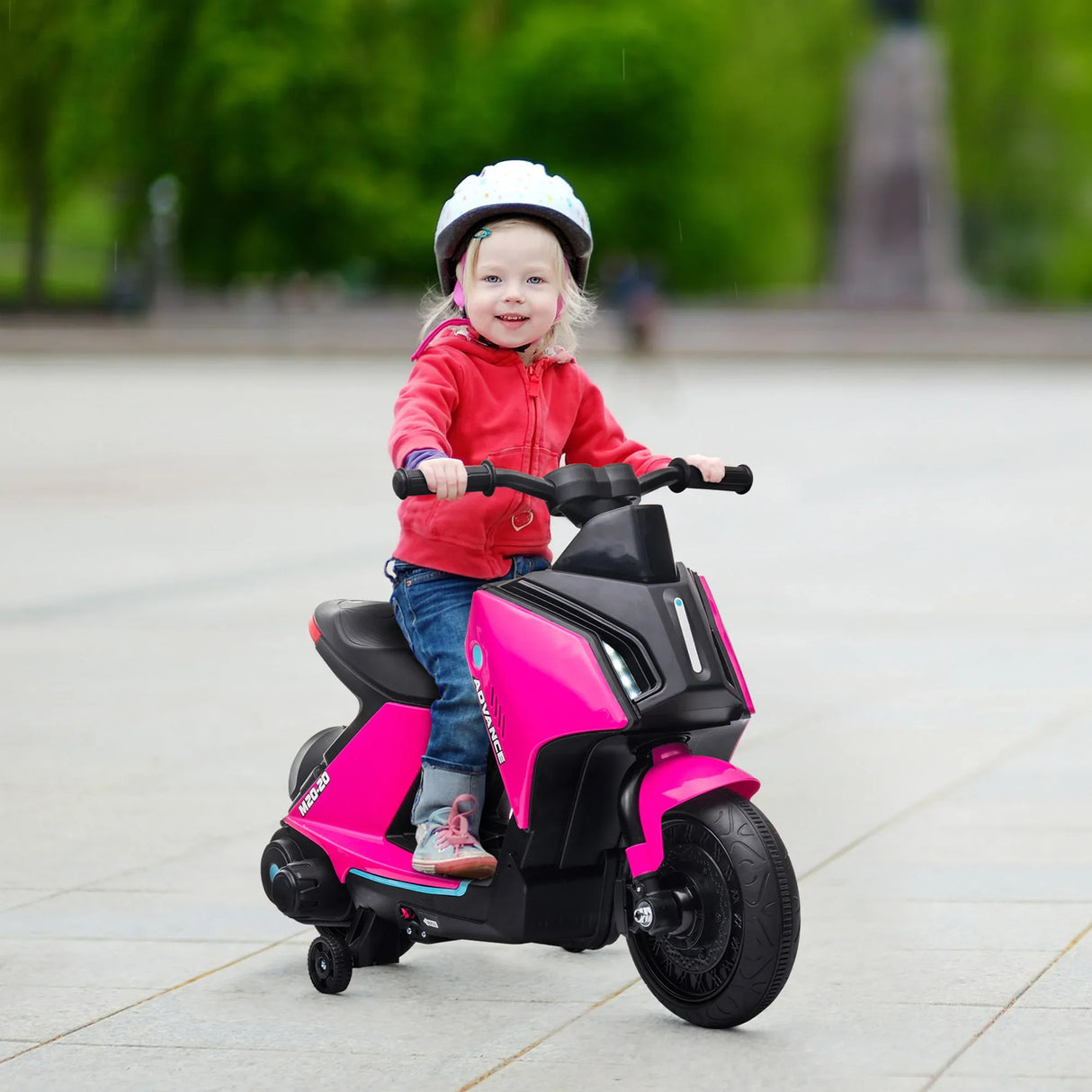 Electric Pink Kids Motorcycle Ride-On Toy With Music - Omega Lifestyles