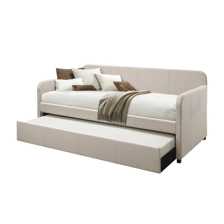 Fog Upholstered Twin Daybed With Roll-Out Trundle - Omega Lifestyles