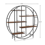 Rustic Brown Vintage Industrial 5-Tier Storage Rack - Omega Lifestyles