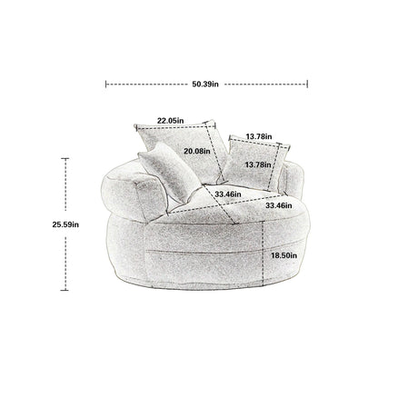 Modern Chenille Circular Foam Sponge Sleeper Chair - Omega Lifestyles