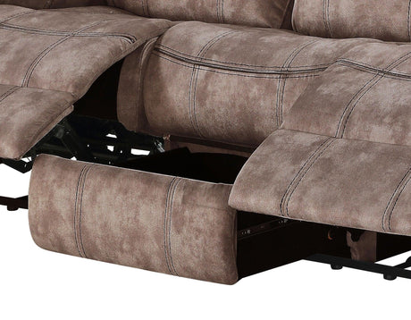 Chocolate Velvet Recliner Sofa With USB Port And Drop Down Table - Omega Lifestyles