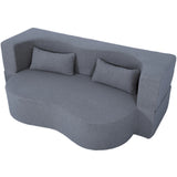 Full Size Convertible Teddy Fabric Sofa Bed With Pillows - Omega Lifestyles