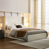 Queen Upholstered Wingback Chenille Fabric Bed Frame - Omega Lifestyles