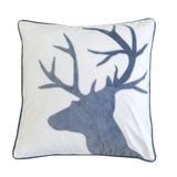 Holiday Reindeer Velvet Accent Pillow With Plush Insert