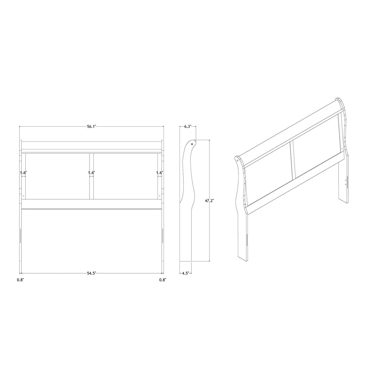 Full Blue Solid Wood Sleigh Bed With LED Headboard - Omega Lifestyles