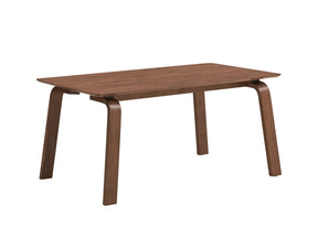 Walnut Synthetic Wood Dining Table With Bent Legs - Omega Lifestyles