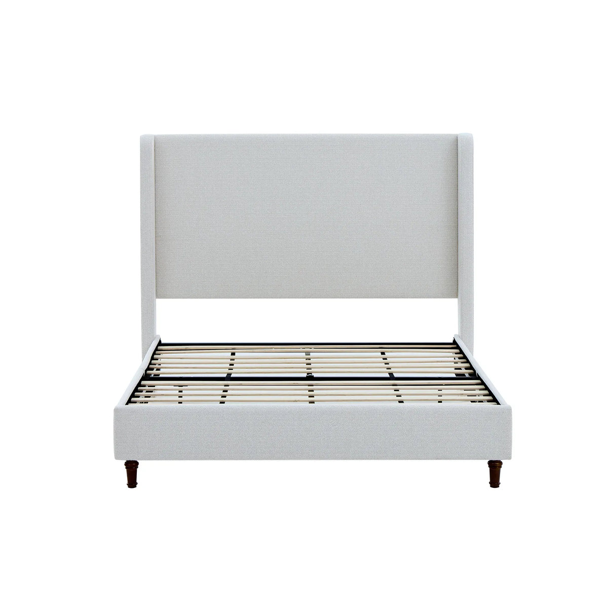 Queen Boucle Upholstered Bed Frame With Tall Headboard - Omega Lifestyles