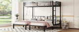 Metal Twin Over Twin Triple Bunk Bed With Guardrails - Omega Lifestyles