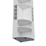 Modern White Corner Bar Cabinet With Five Shelves - Omega Lifestyles