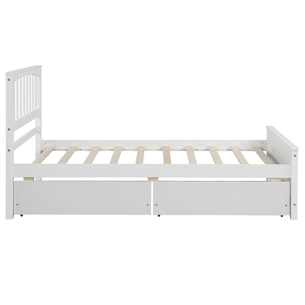 Twin Solid Wood Platform Bed With Trundle And Drawers - Omega Lifestyles