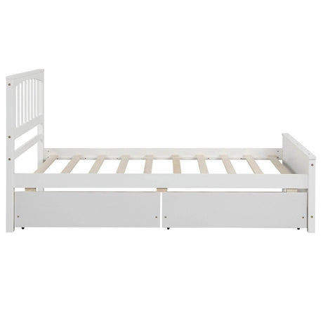 Twin Solid Wood Platform Bed With Trundle And Drawers - Omega Lifestyles