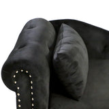 Classic Velvet Storage Chaise Lounge With Pillow - Omega Lifestyles