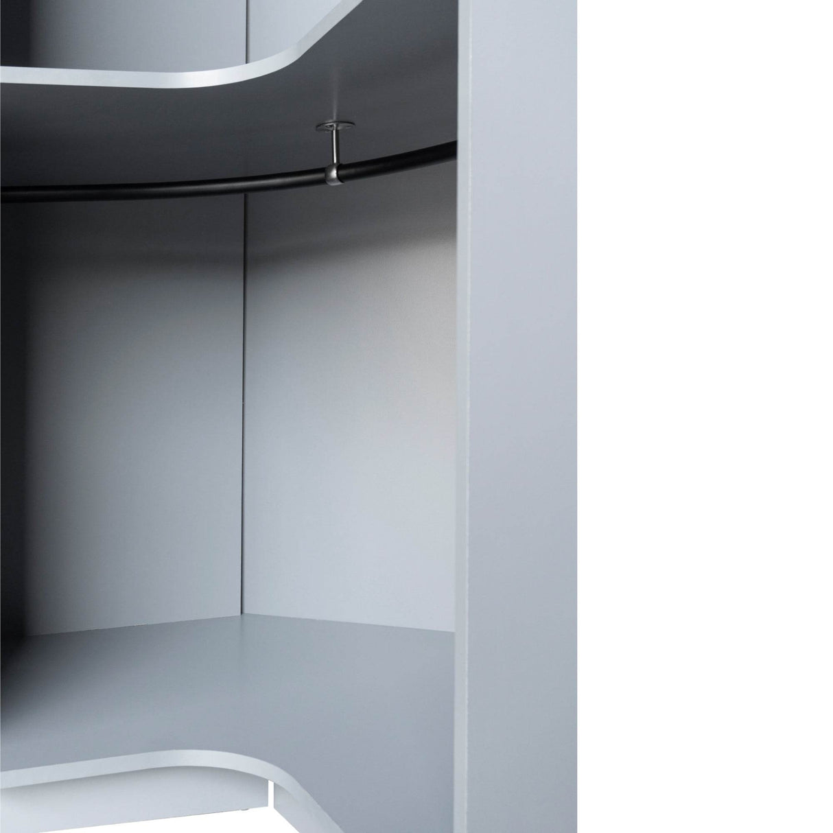 Polygon Corner Space-Saving Gray Particle Board Wardrobe - Omega Lifestyles