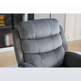 Plush Fabric Upholstered Manual Recliner Chair With Lumbar Massage - Omega Lifestyles