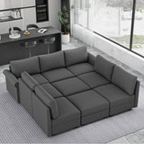 Modern 7-Seater U-Shaped Modular Memory Foam Sofa - Omega Lifestyles