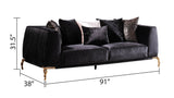 Modern Velvet Upholstered Wood Frame Sofa With Pillows - Omega Lifestyles