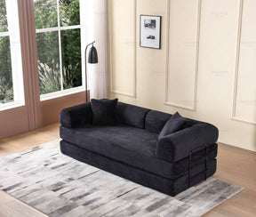 Convertible Corduroy Soft Folding Sofa Bed With Pillow - Omega Lifestyles