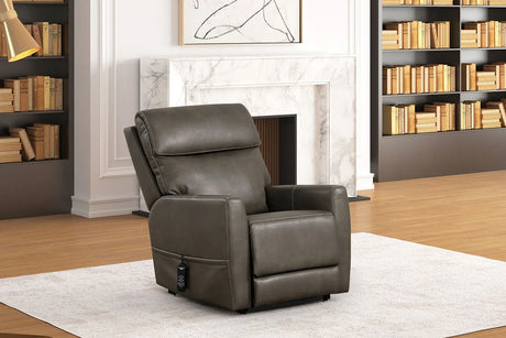 Contemporary Gray Leatherette Single Motor Lift Chair - Omega Lifestyles