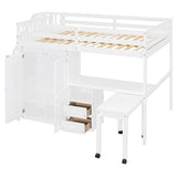 Full Full Size Loft Bed With Stairs Desk And Storage - Omega Lifestyles