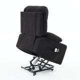 Medium-Firm Corduroy Remote-Controlled Heating Massage Recliner - Omega Lifestyles