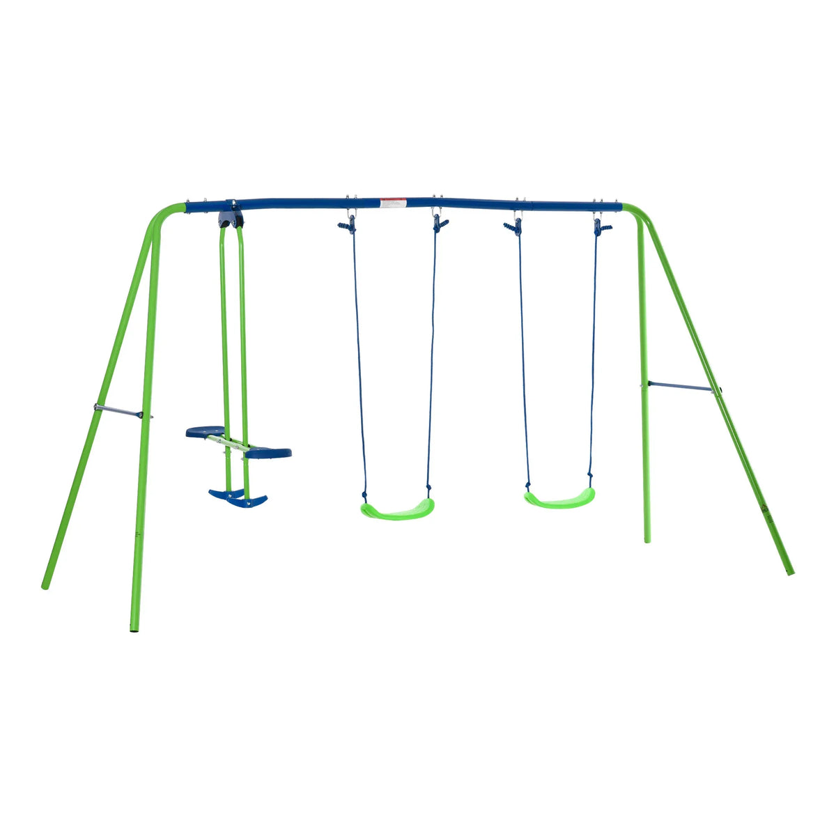 Metal Kids Swing Set With Glider And Adjustable Height - Omega Lifestyles