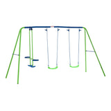 Metal Kids Swing Set With Glider And Adjustable Height - Omega Lifestyles