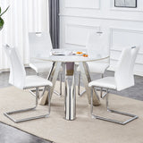 42-Inch Round Sintered Stone Dining Table With Chairs - Omega Lifestyles