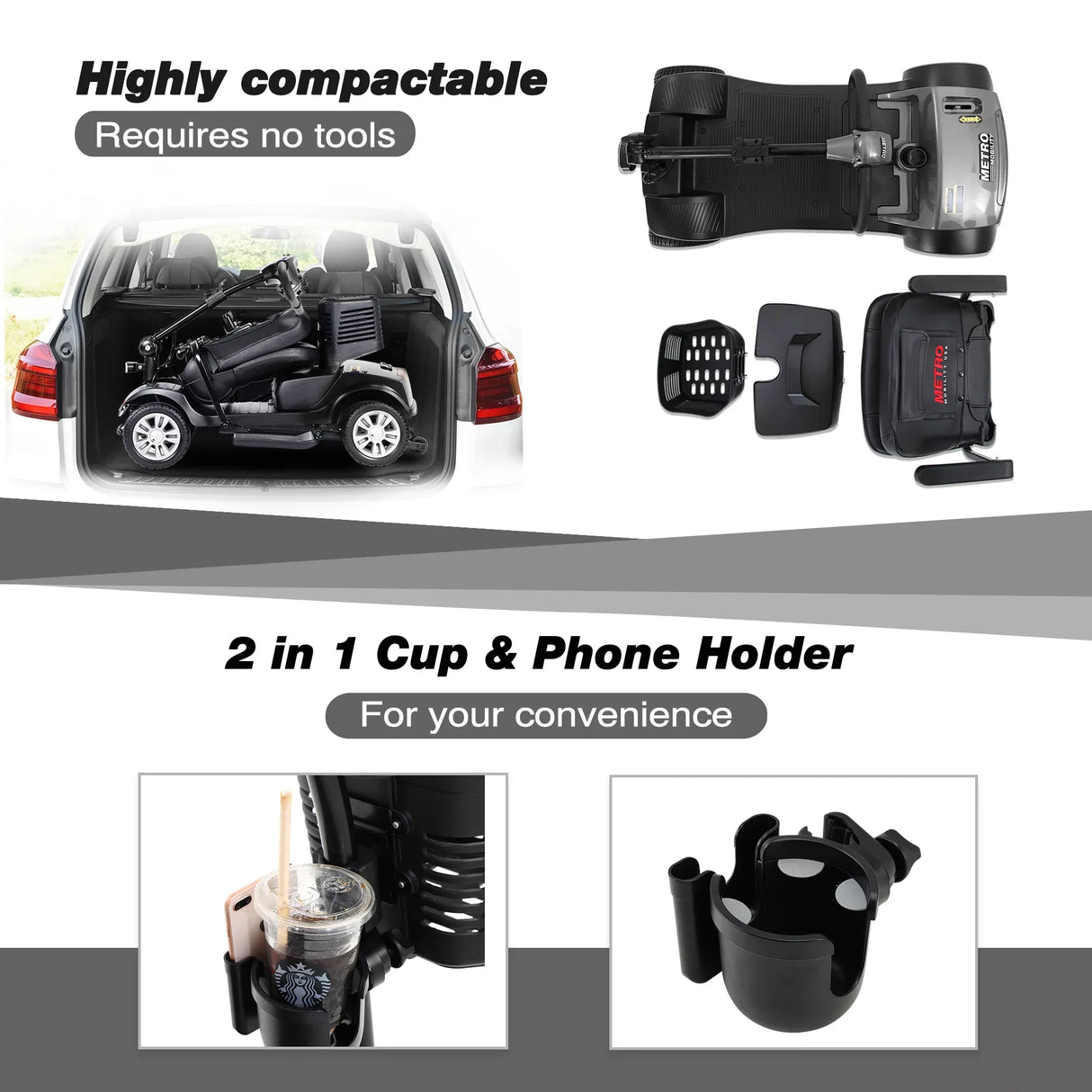 Compact Outdoor Mobility Scooter With LED Lights And Suspension - Omega Lifestyles