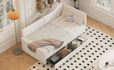 Twin L-Shaped Corduroy Upholstered Daybed With Storage Drawers - Omega Lifestyles