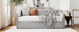Twin Upholstered Velvet Daybed With Pop-Up Trundle - Omega Lifestyles