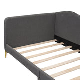 Twin Upholstered Linen Wood Frame Daybed With Armrest - Omega Lifestyles