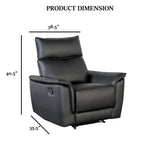 Transitional Black Leather Match Recliner Chair - Omega Lifestyles