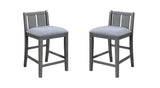 Graham 3-Piece Gray Wood Fabric Dining Table Set - Omega Lifestyles