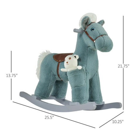Kids Plush Ride-On Rocking Horse With Realistic Sounds - Omega Lifestyles