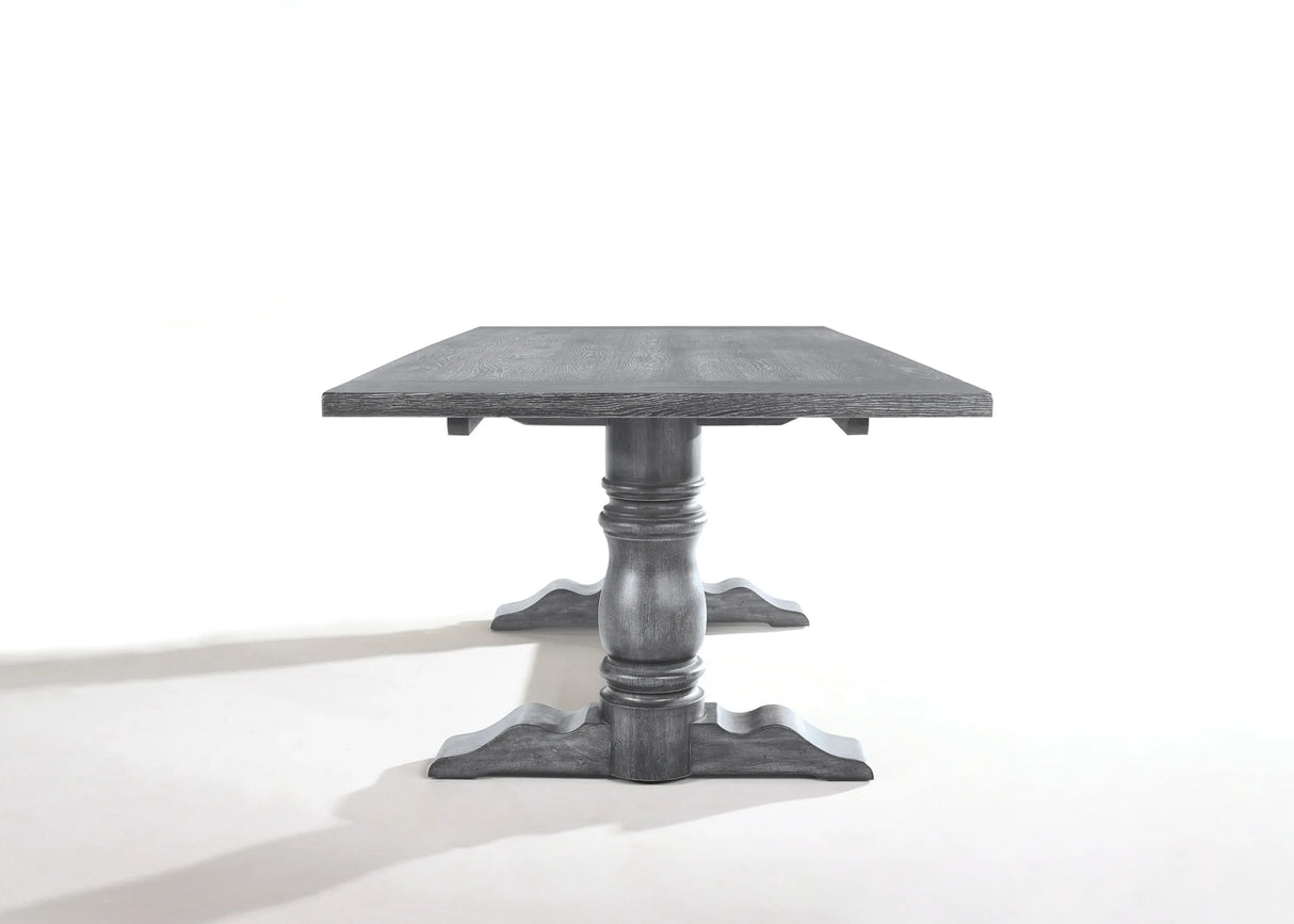 Weathered Gray Synthetic Wood Rectangular Dining Table - Omega Lifestyles