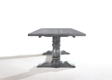 Weathered Gray Synthetic Wood Rectangular Dining Table - Omega Lifestyles