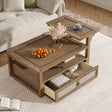 Modern Dark Brown MDF Coffee Table With Storage Drawer - Sleep Galleria