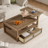 Modern Dark Brown MDF Coffee Table With Storage Drawer - Sleep Galleria