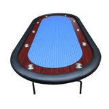Modern Foldable Poker Table With Wooden Racetrack - Omega Lifestyles