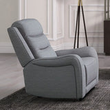 Transitional Manual Recliner Gray Fabric High Density Foam Seat - Omega Lifestyles