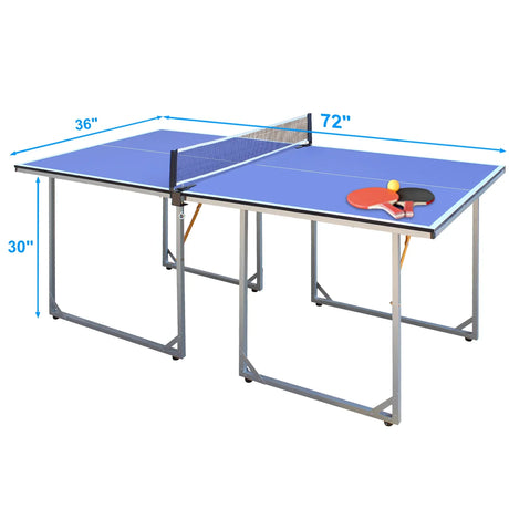 Foldable Mid-Size 6-Foot Table Tennis Table Set - Omega Lifestyles