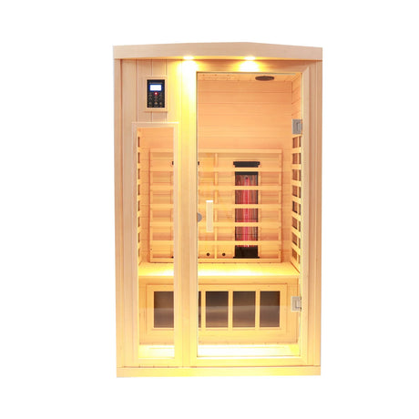 Two-Person Eastern Hemlock Low EMF Far Infrared Sauna - Omega Lifestyles