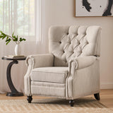 Contemporary Beige Fabric Pushback Recliner Chair - Omega Lifestyles