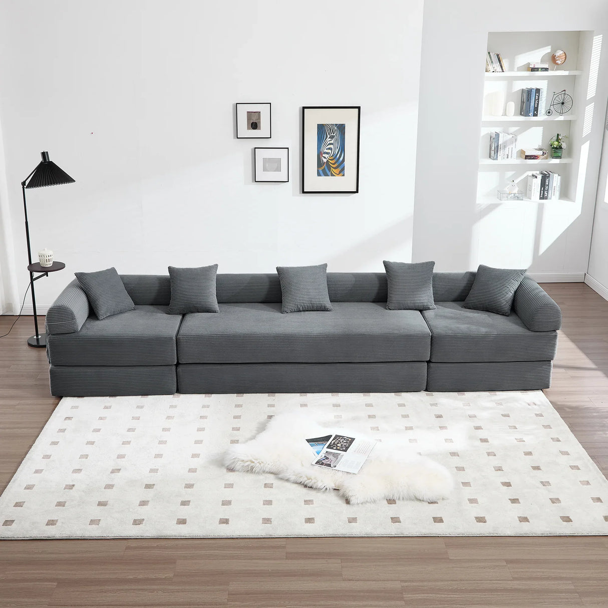 Convertible Corduroy Memory Foam Folding Sofa Bed - Omega Lifestyles