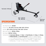 Adjustable Steel Frame Hoverboard Seat Attachment With Controls - Omega Lifestyles