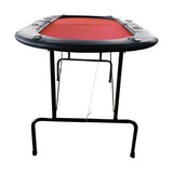 Foldable 73-Inch Red Wood Poker Table With Cup Holders - Omega Lifestyles
