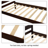 Twin Minimalist Solid Wood Platform Bed With Headboard - Omega Lifestyles