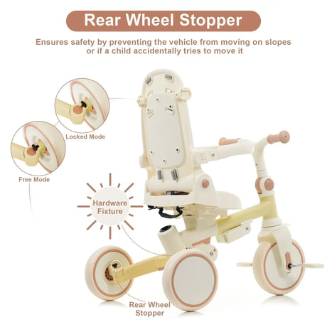 7-in-1 Multifunctional Foldable Aluminum Baby Tricycle - Omega Lifestyles