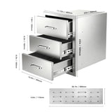 Stainless Steel Outdoor Kitchen Triple Drawer Cabinet - Omega Lifestyles