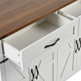 Farmhouse Style Rolling Kitchen Island With Power Outlet - Omega Lifestyles